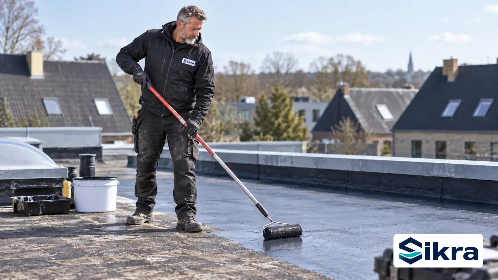 Specialist vurderer og klargør en eksisterende belægning før renovering