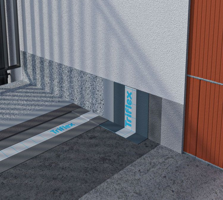 Materialeskift udført som vandtæt specialdetalje